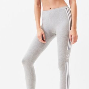 gray ADDIDAS striped leggings